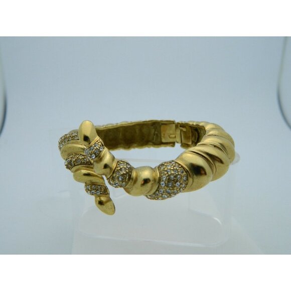 Ellen Kiam Lia Sophia Clear Rhinestone Gold Tone - Picture 3 of 9